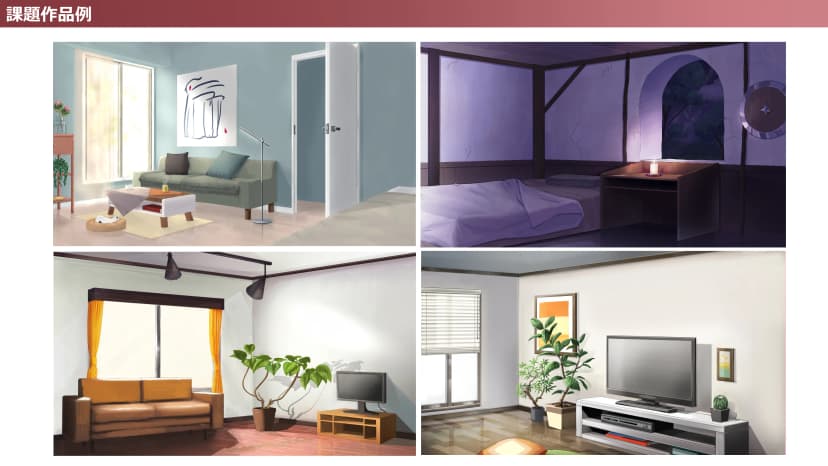 Drawing a room with two-point perspective (Coloring)